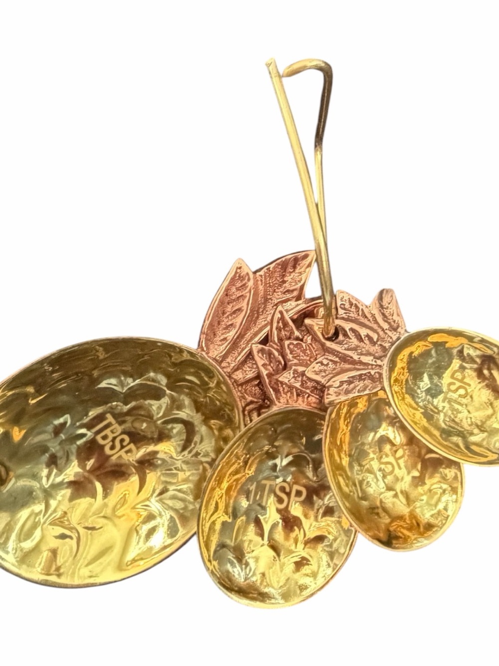 Vintage Brass Copper Pineapple Measuring Spoons